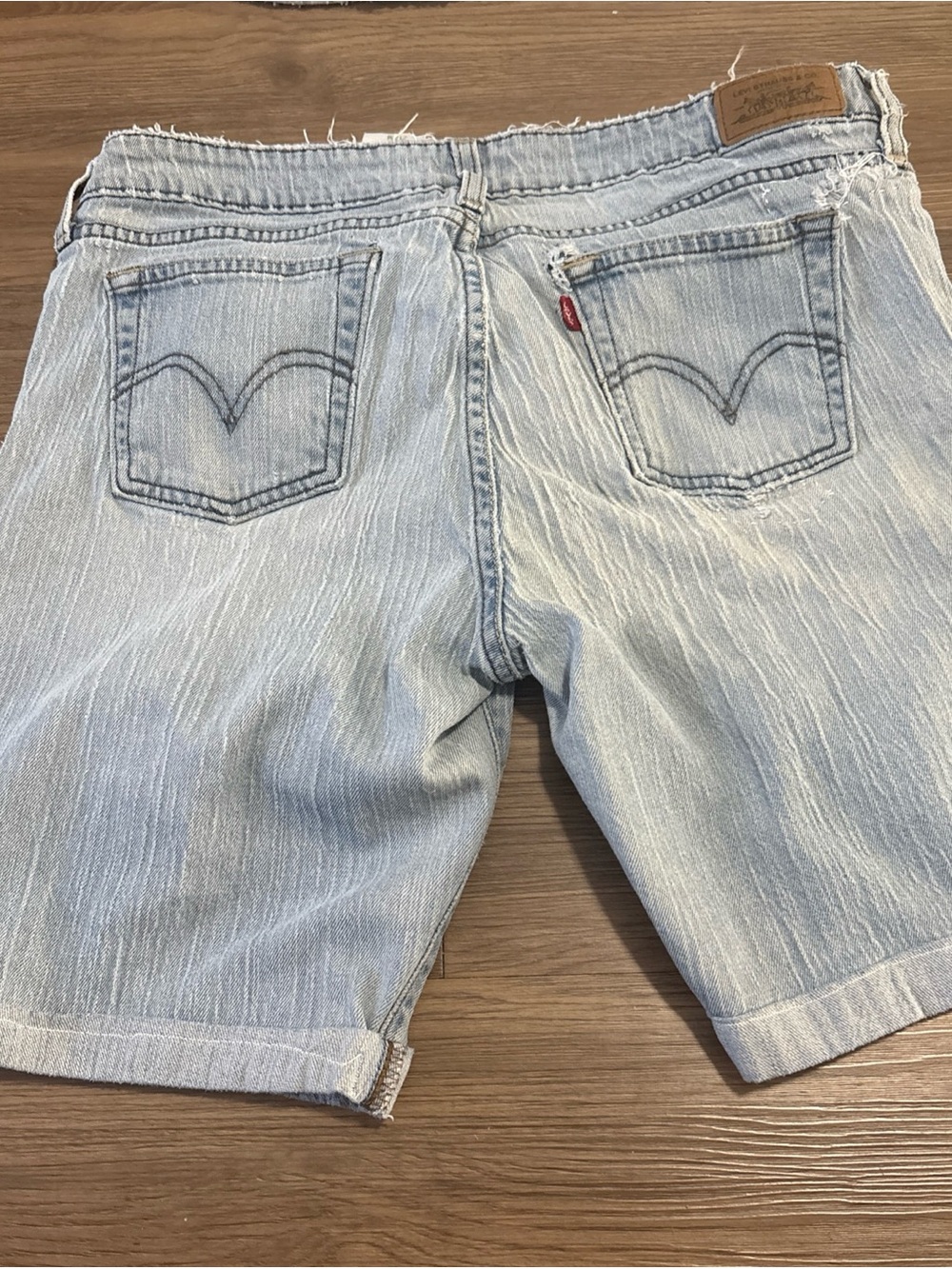 Levi's Women's Light Blue Washed Denim Bermuda Shorts